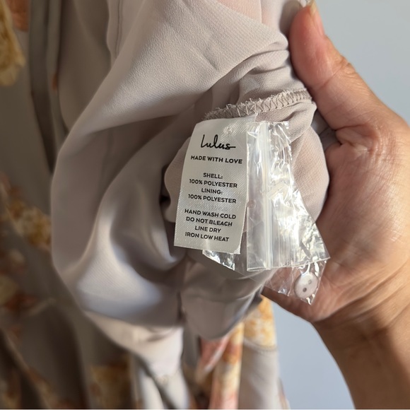 Lulus Feeling Freesia Grey Floral Print Maxi Dress Size XS - Picture 8 of 9